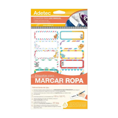 Etiquetas para Marcar Ropa Adetec (Unidad)