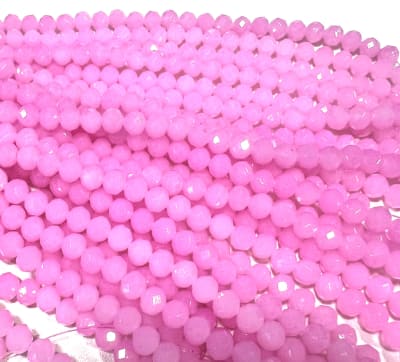 Cristal Rosa Encendida Opaco Rondelle 8x6mm (Tira)2