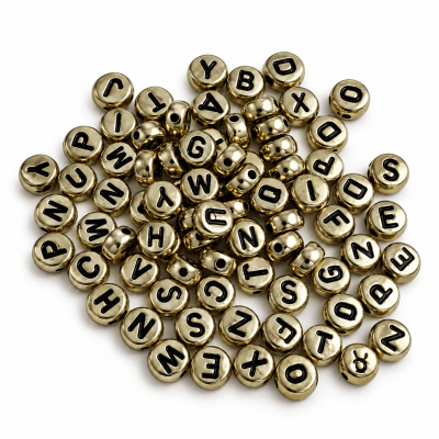 Letras Redondas Doradas  Negro 7mm (20 gramos)1