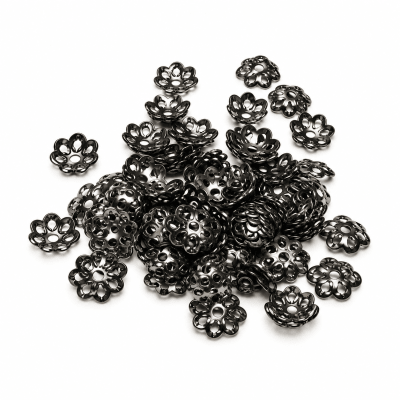 Casquete Color Nickelado Flor 7mm (10 Pares)1