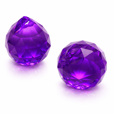 Prisma Vidrio Gota Facetada Mora 32x30mm (Unidad)1