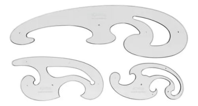 Regla Plantilla Cerchas-Curvímetros (3 Unidades)