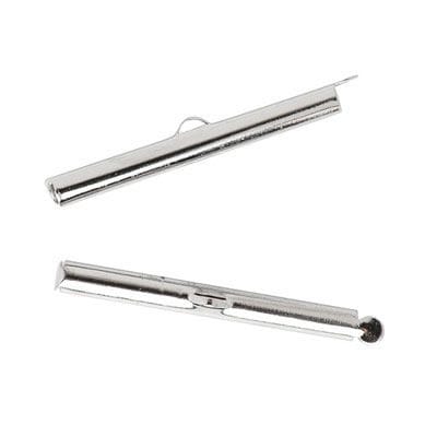 Broche Terminal Slider Plateado 40 x 4mm (Par)