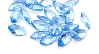 6x3mm Agua Marina Clara Glass Marquis-Nave (Un)