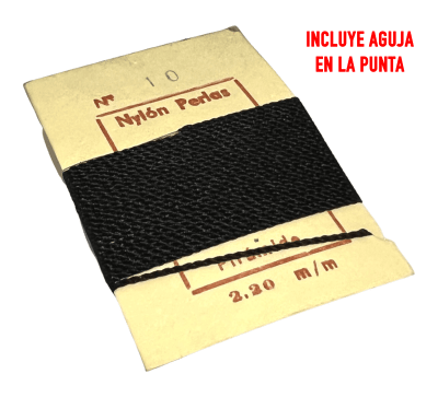 Hilo para Collar Negro con Aguja (Unidad)