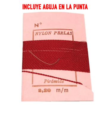Hilo para Collar Rojo con Aguja (Unidad)