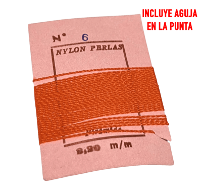 Hilo para Collar Salmón con Aguja (Unidad)