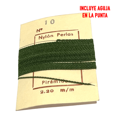 Hilo para Collar Verde Claro con Aguja (Unidad)