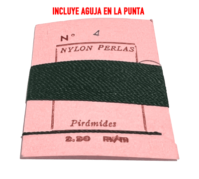 Hilo para Collar Verde Oscuro con Aguja (Unidad)1