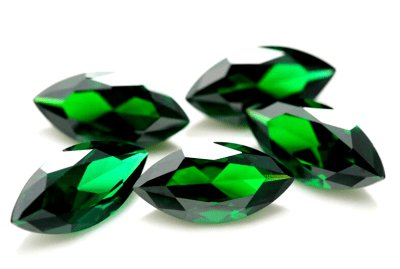 7x3.5mm Circón Verde Marquis-Nave (Un)