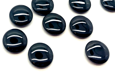 8mm Circón Negro Plano Redondo (Unidad)