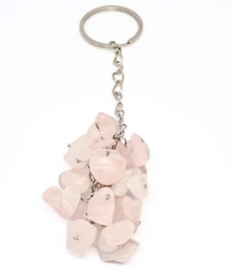 Llavero Piedras Cuarzo Rosa (Unidad)