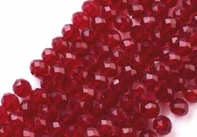 Cristal Rojo Oscuro Rondelle 4x3mm (Tira)