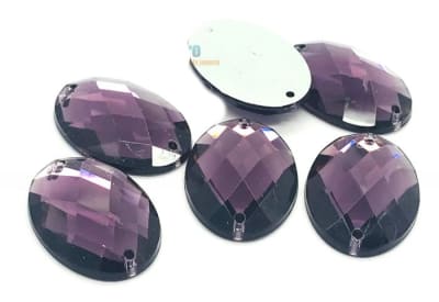 18x25mm Coubuchón Acrílico Mora Oval (10 Unidades)