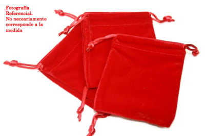 Bolsa Eco Terciopelo Importada Roja 6.4 x 7.8cms (Unidad)