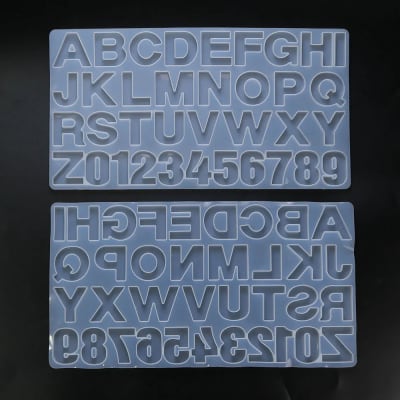 Molde Silicona Letras y Números Grandes Resina (Set)