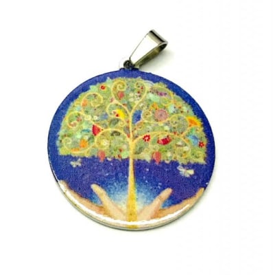 Colgante Acero Quirúrgico Árbol de la Vida Color 30mm Nº48 (Unidad)