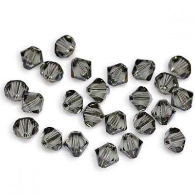 Bicono Punta Swarovski Diamante Negro 4mm (6 Unidades)