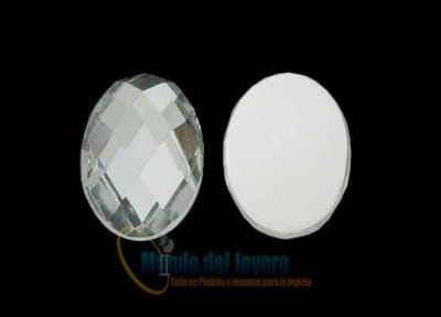 18x25mm Coubuchón Acrílico Cristal Oval (10 Unidades)