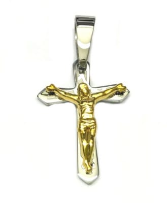Colgante Acero Quirúrgico Dorado/Plateado Cristo Nº22 (Unidad)1