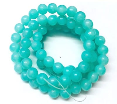 Vidrio Redondo Aguamarina 8mm (Tira)1
