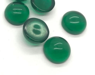 4mm Turmalina Verde Glass Coubuchón Redondo (Un)