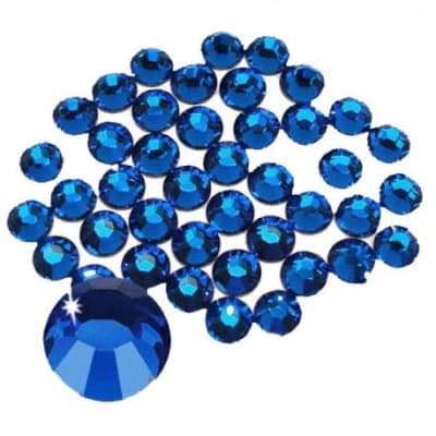 Strass Azúl Redondo 8mm Pegar (10 Unidades)