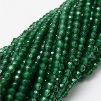 Agata Natural Verde Facetada 4mm Redonda (Tira)