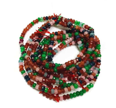 Agata Natural Mix Rondelle 4x3mm Facetada (Tira)