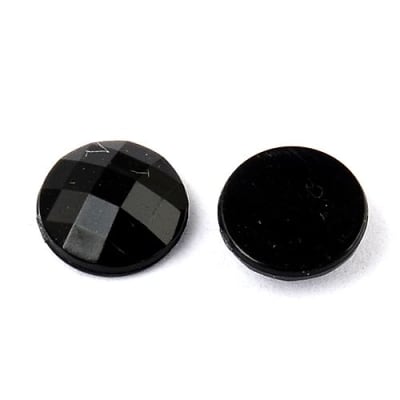 20mm Coubuchón Acrílico Redondo Negro (10 Unidades)