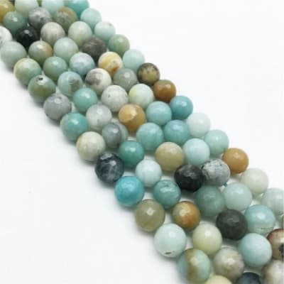 Amazonita Natural Redondo 8mm Facetado (Tira)1