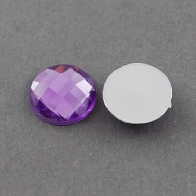 14mm Coubuchón Acrílico Violeta Redondo (10 Unidades)