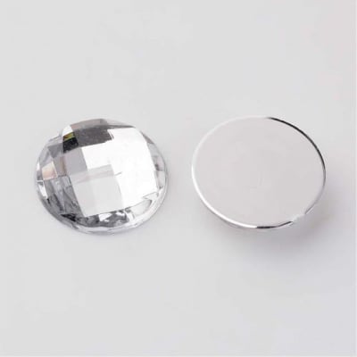 14mm Coubuchón Acrílico Blanco Redondo (10 Unidades)