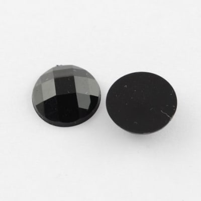 14mm Coubuchón Acrílico Negro Redondo (10 Unidades)