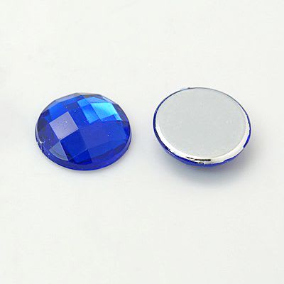 20mm Coubuchón Acrílico Azúl Redondo (10 Unidades)1