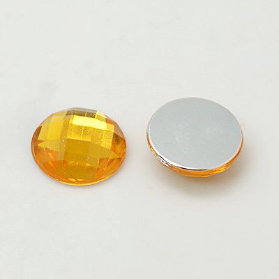 20mm Coubuchón Acrílico Amarillo Redondo (10 Unidades)