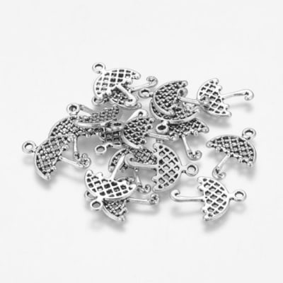 Colgante Plateado Paragua 21.5x16mm (10 Unidades)