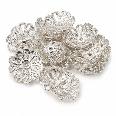 Casquete Plateado Fancy 8 a 10mm (10 Pares)1