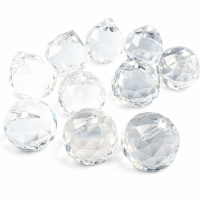 Prisma Vidrio Gota Facetada Cristal Transparente 32x30mm (Unidad)1