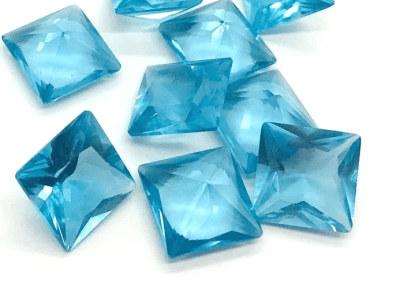 6x6mm Circón Agua Marina Cuadrada (Unidad)