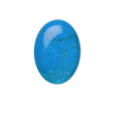 7x5mm Howlite Turquesa Coubuchón Oval (Un)