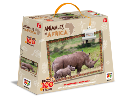 Rinoceronte Animales De Africa Puzzle 100 Pzs - Toyng1