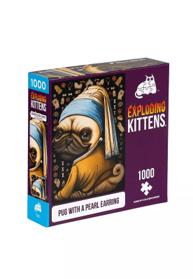 Pug With A Pearl Earring Puzzle 1000 Pcs - Exploding Kittens1