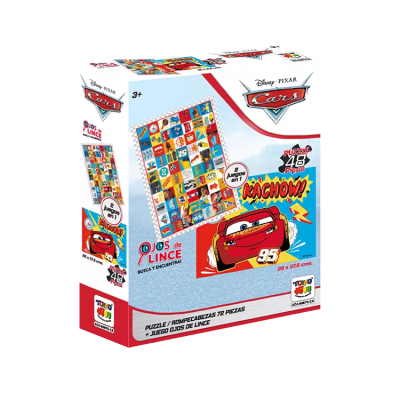 Puzzle 48 Piezas 2 En 1 Cars Disney Pixar & Ojos De Lince - Toyng1