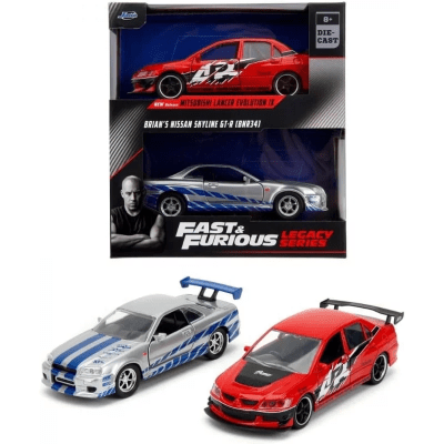 Nissan Skyline GT-R R34 & Mitsubishi Evo IX Legacy Series Fast & Furious 1:32 - Jada1