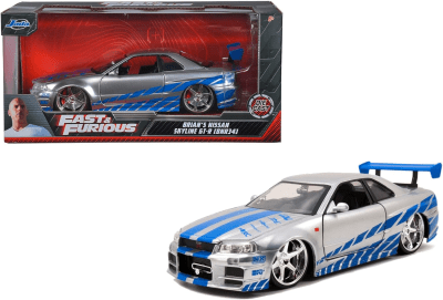 Nissan Skyline GT-R R34 De Brian Gris Fast & Furious 1:24 - Jada1