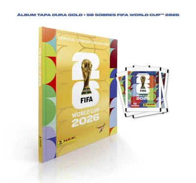 ÁLBUM TAPA DURA GOLD + 50 SOBRES FIFA WORLD CUP 20261