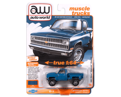 Chevy Silverado Stepside 1981 Medium Blue Muscle Trucks - Auto World1