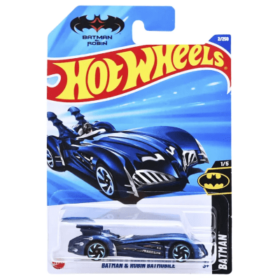 Batman & Robin Batmobile Azul 1/5 - Hot Wheels Basico1