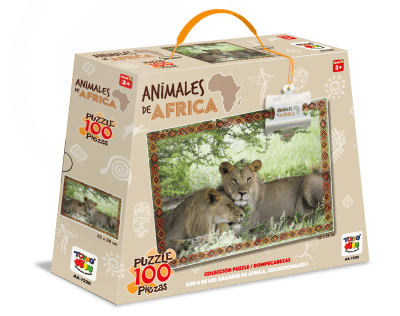 León Animales De Africa Puzzle 100 Pzs - Toyng1